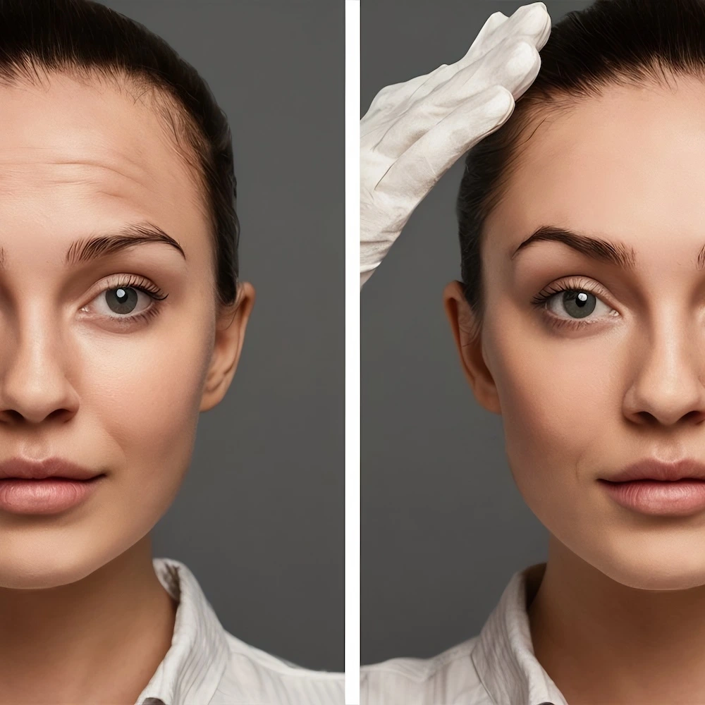 Forehead line treatment