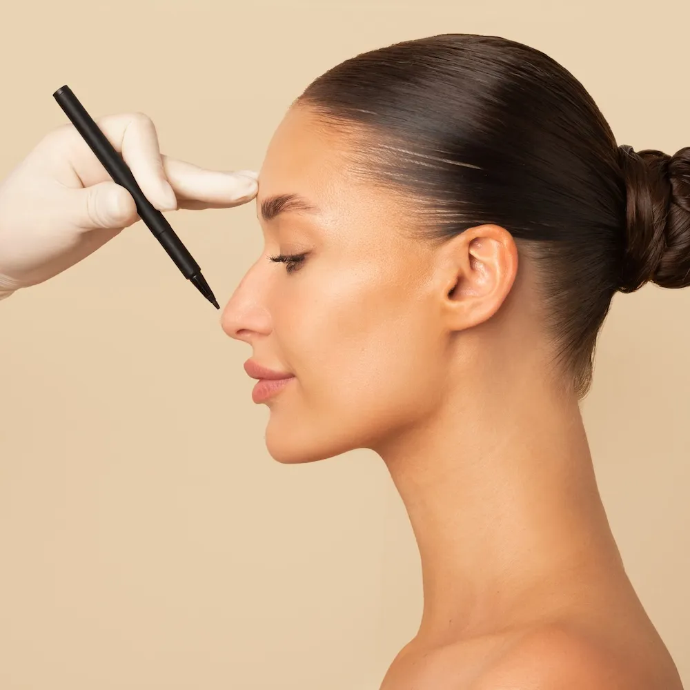 Nose slimming and tip lift
